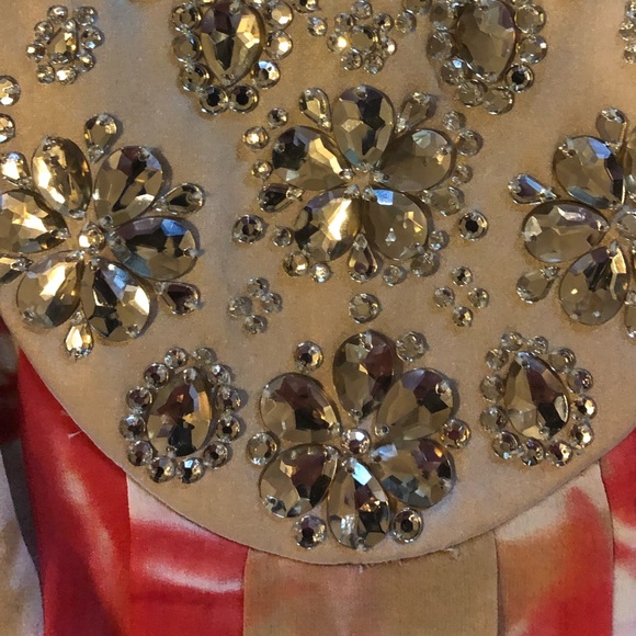 Carmen Marc Valvo Silk Cocktail Dress in Coral NWT - Picture 7 of 8